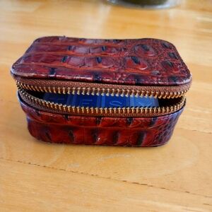 Brahmin Brown Leather pill container